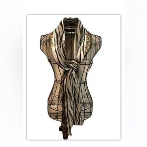 🦓Animal print Polyester Long Scarf/Wrap. New, Never Used. Beautiful Print.